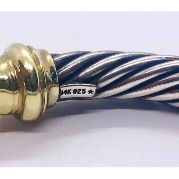 David Yurman 925 14k  Cable Buckle  Bracelet Chalcedony and Garnet - Picture 7 of 10